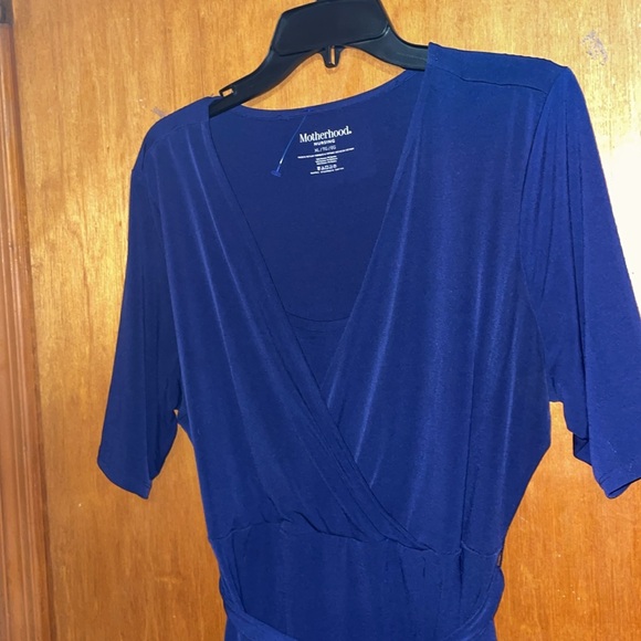 •MOTHERHOOD•NAVY BLUE MATERNITY EASY NURSING TOP MIDI DRESS SIZE XL EUC - Picture 10 of 10